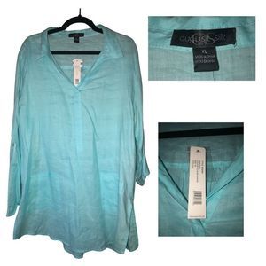 August Silk 100% Linen Tunic in Clear Water